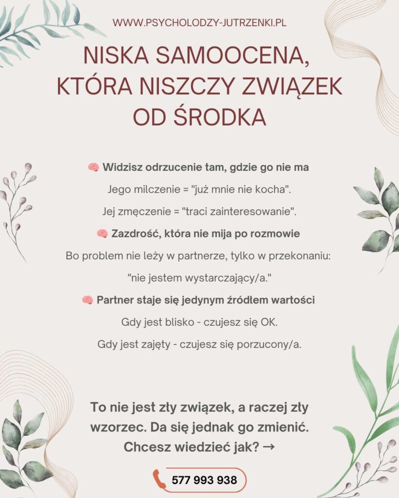 niska samoocena a związek