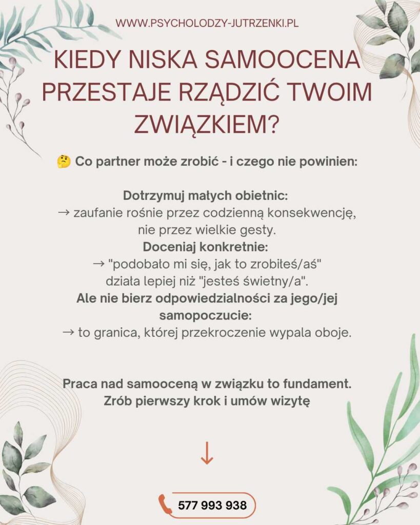 niska samoocena a związek